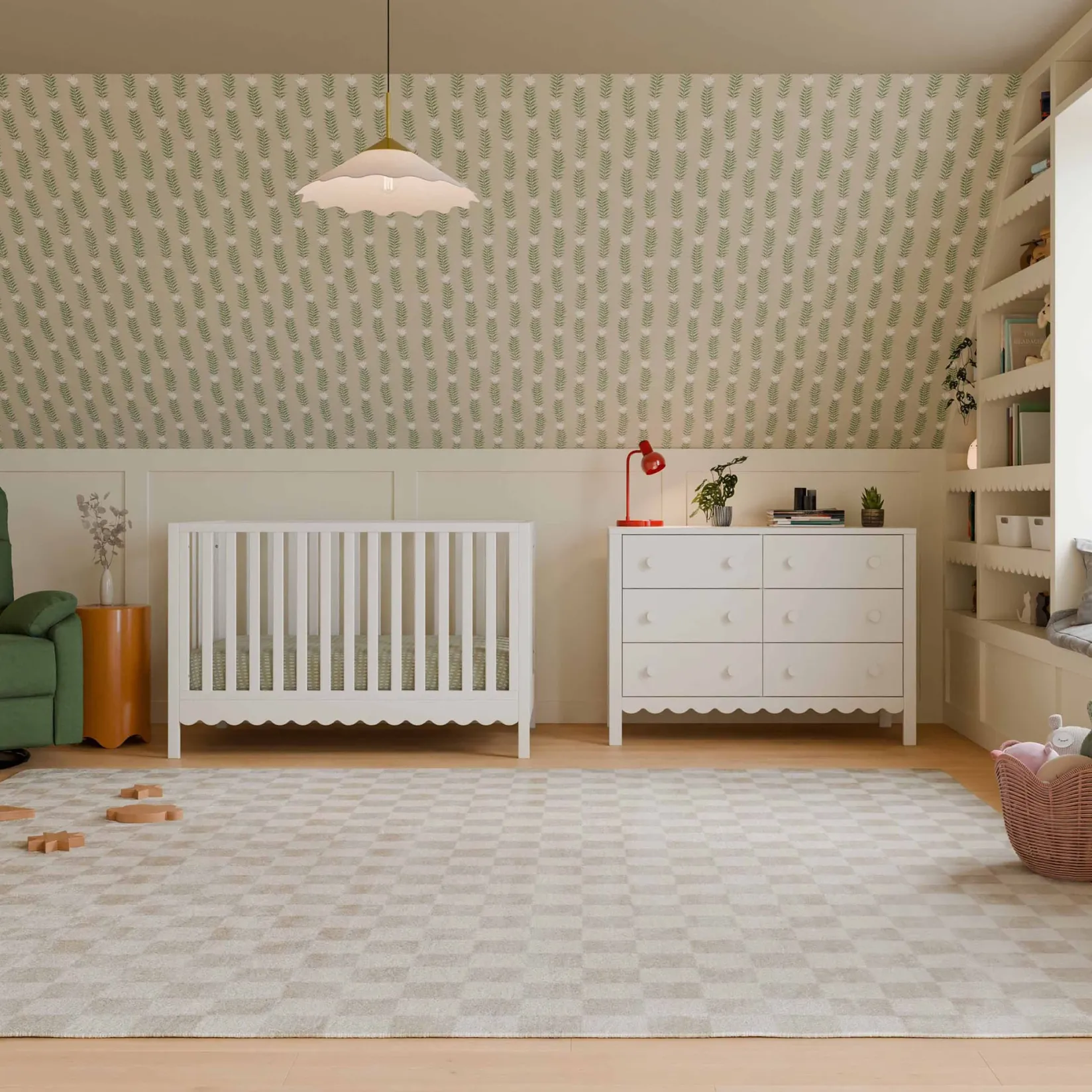 Storage Furniture>DaVinci Sammy Scallop 6-Drawers Dresser - White