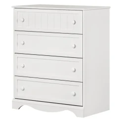 Outlet Savannah 4-Drawer Chest - Pure White Storage Furniture
