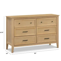 Hot Sawyer Farmhouse 6-Drawer Dresser - Honey Storage Furniture