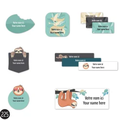 Personalized Name Labels|Personalized Name Labels>Clement - Impressions School Name Label - Sloth