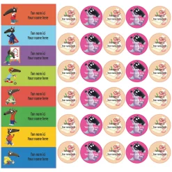 Clearance School Name Labels - Little Wolf Kids Personalized Name Labels|Personalized Name Labels