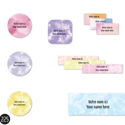 School Name Labels - Tie-Dye 1 Kids Personalized Name Labels|Personalized Name Labels