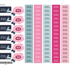 Online School Name Labels - Unicorns and Flowers Kids Personalized Name Labels|Personalized Name Labels