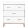 Changing Tables>Babyletto Scoot 3-Drawer Changer Dresser - White / Washed Natural