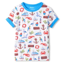 Pajamas & Bathrobes>Hatley Seascape Bamboo Pajama 3-10 Ivory