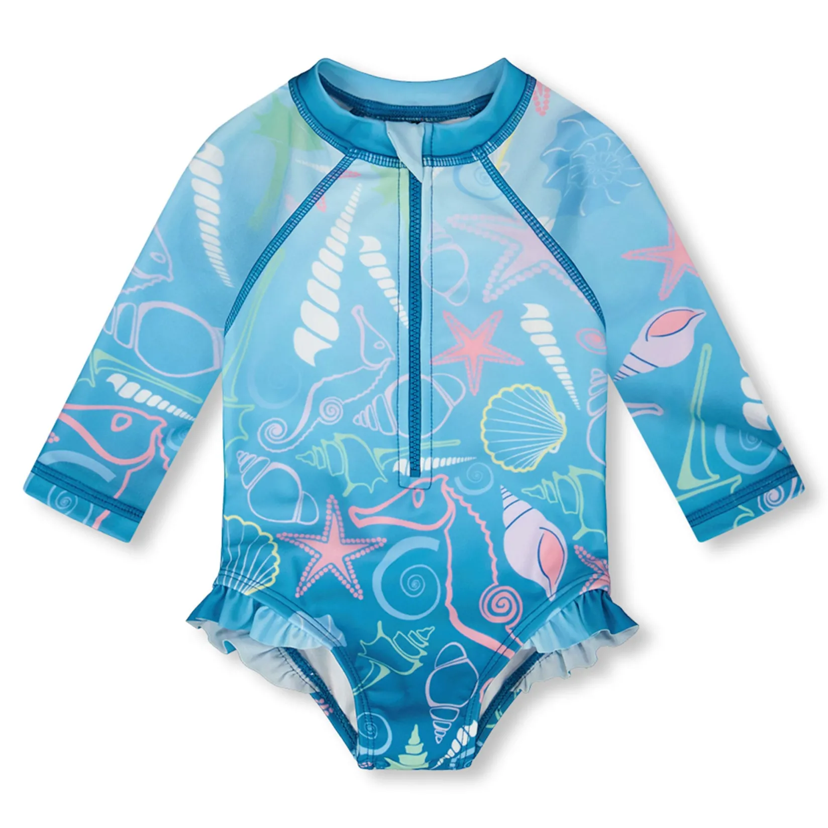Swimsuits>Deux par Deux Seashells Swimsuit 3-24m Turquoise