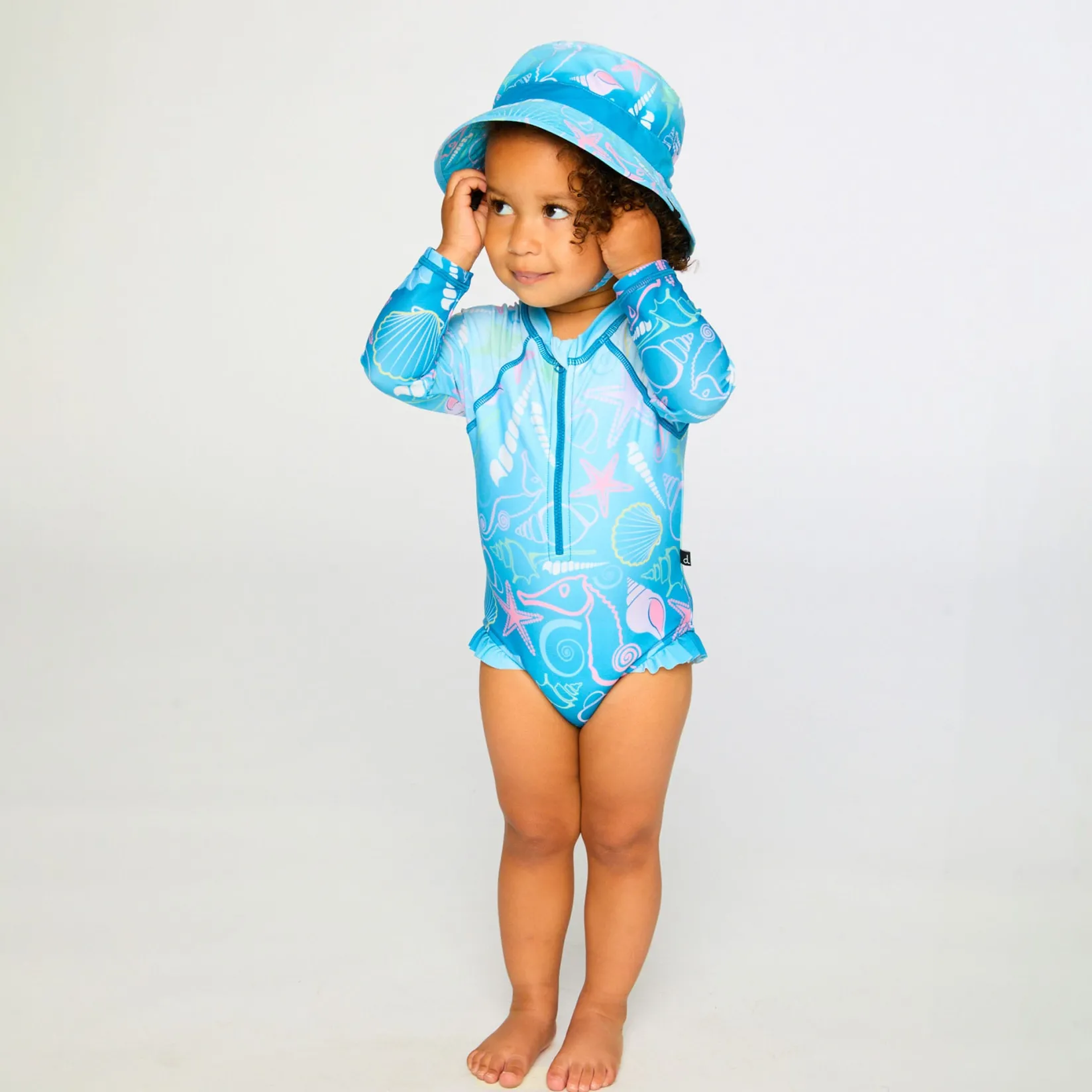 Swimsuits>Deux par Deux Seashells Swimsuit 3-24m Turquoise