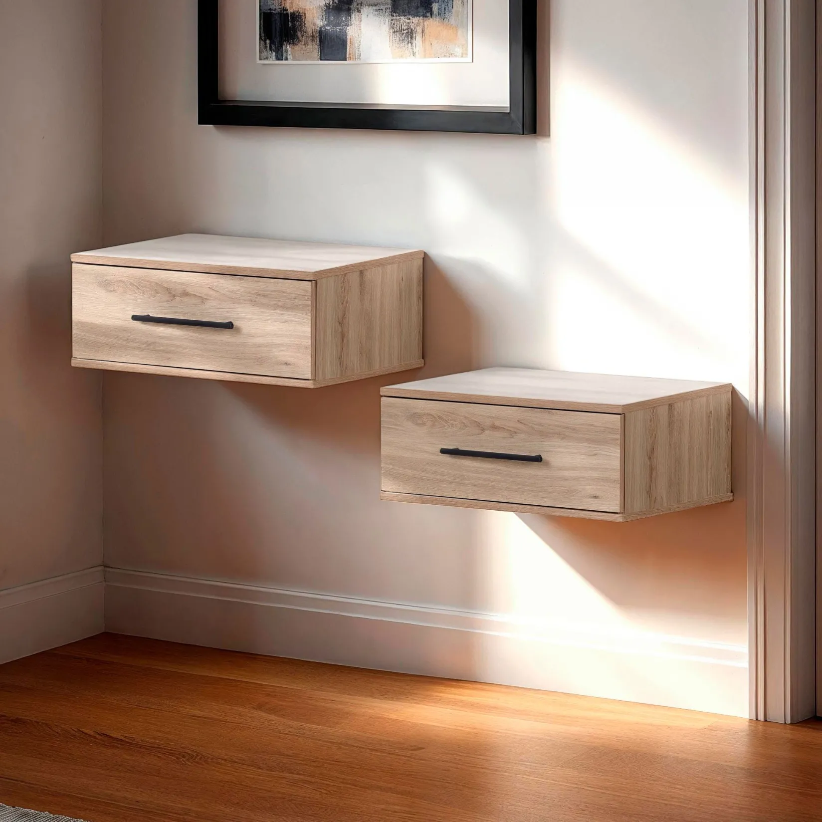 Nightstands>South Shore Set of 2 Nightstands - Primo Rustic Oak