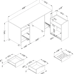 Discount Sewing Craft Table on Wheels - Crea Pure White Desk