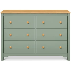 Sale Shea 6-Drawer Dresser - Light Sage and Honey Storage Furniture
