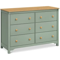 Sale Shea 6-Drawer Dresser - Light Sage and Honey Storage Furniture