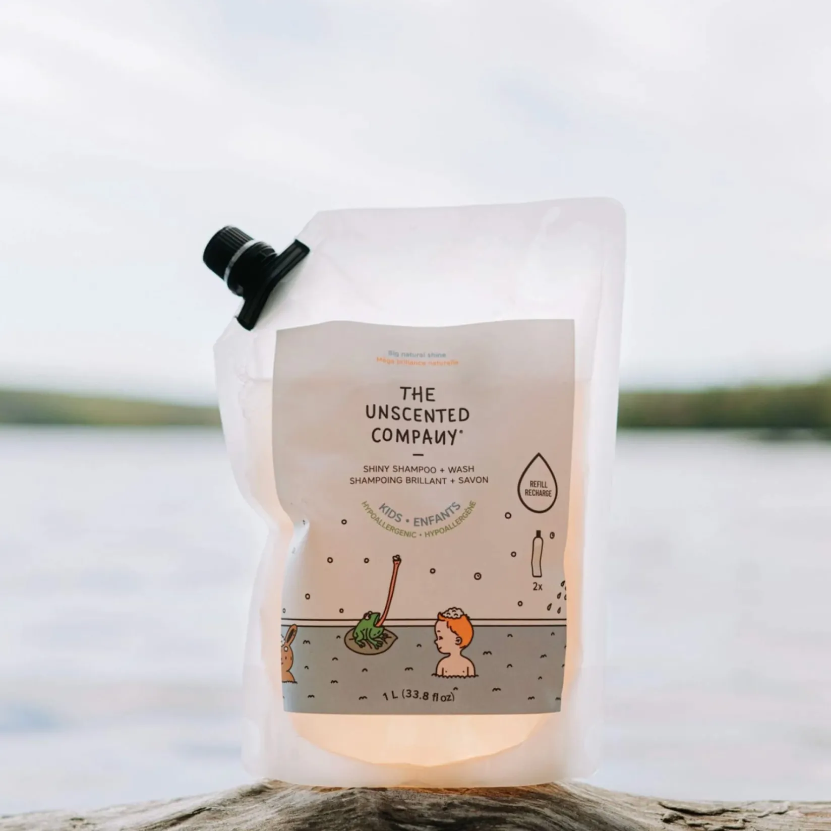 Body & Hair Care|Body & Hair Care>The Unscented Company Shiny Shampoo + Wash - 1L Refill Bag