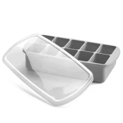 Sale Silicone Baby Food Freezer Tray with Lid - Grey Kids Snack Bags & Containers|Cleaning & Food Preparation