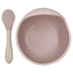 Tableware|Plates & Placemats>Kushies Silicone Bowl and Spoon Siliscoop - Pink