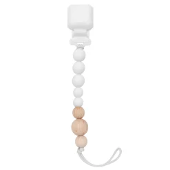 Outlet Silicone Pacifier Clip - White Pacifiers & Clips|Pacifiers & Clips