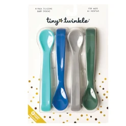 Tableware|Plates & Placemats>Tiny Twinkle Silicone Spoon 4-pack - Green