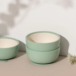 Clearance Silicone Suction Bowl with Lid - Sage Kids Tableware|Plates & Placemats