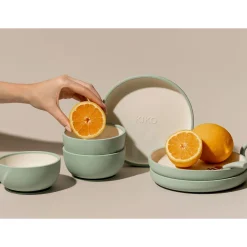 Clearance Silicone Suction Bowl with Lid - Sage Kids Tableware|Plates & Placemats