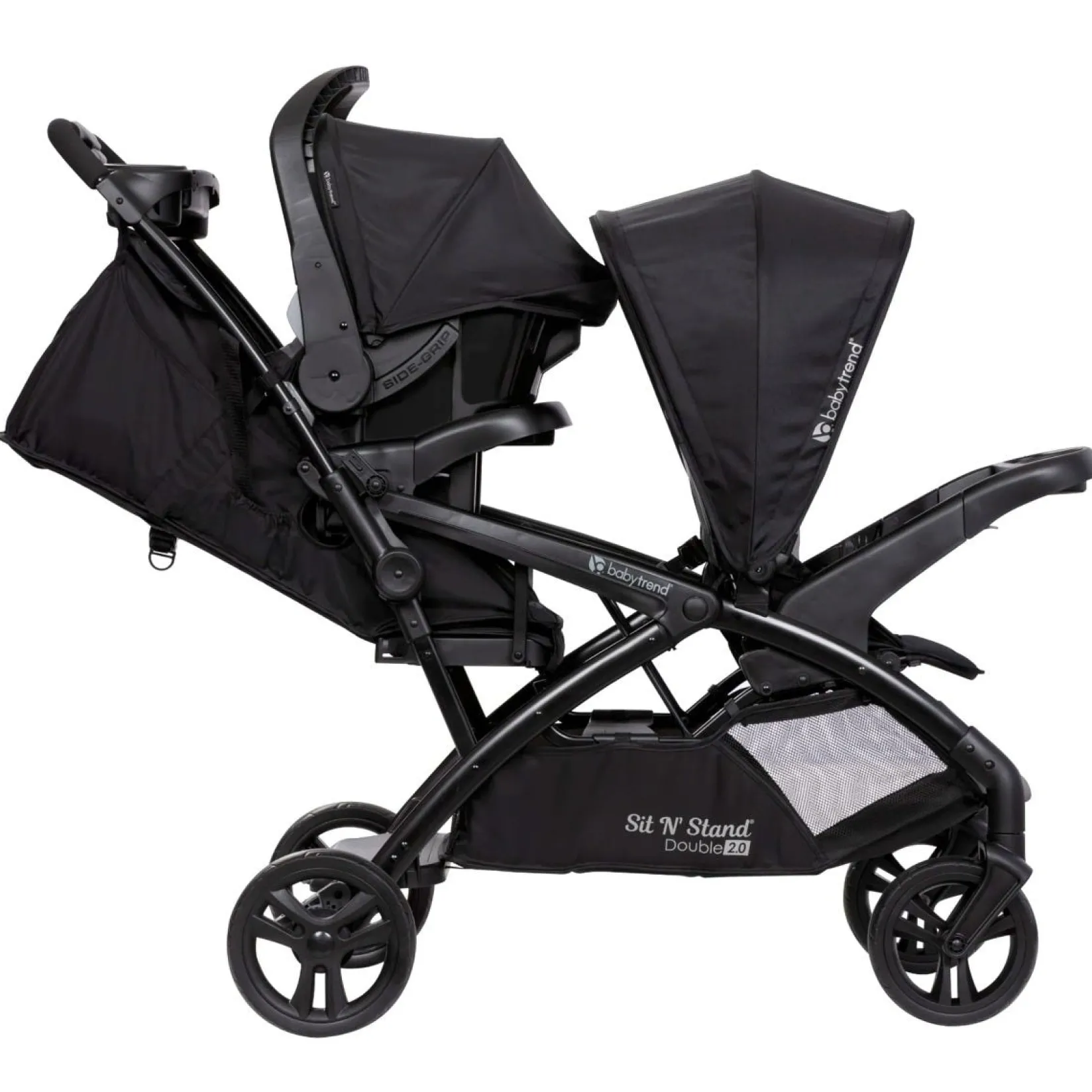 Strollers|Strollers & Trailers>Baby Trend Sit N' Stand® Double 2.0 Stroller - Dash Black