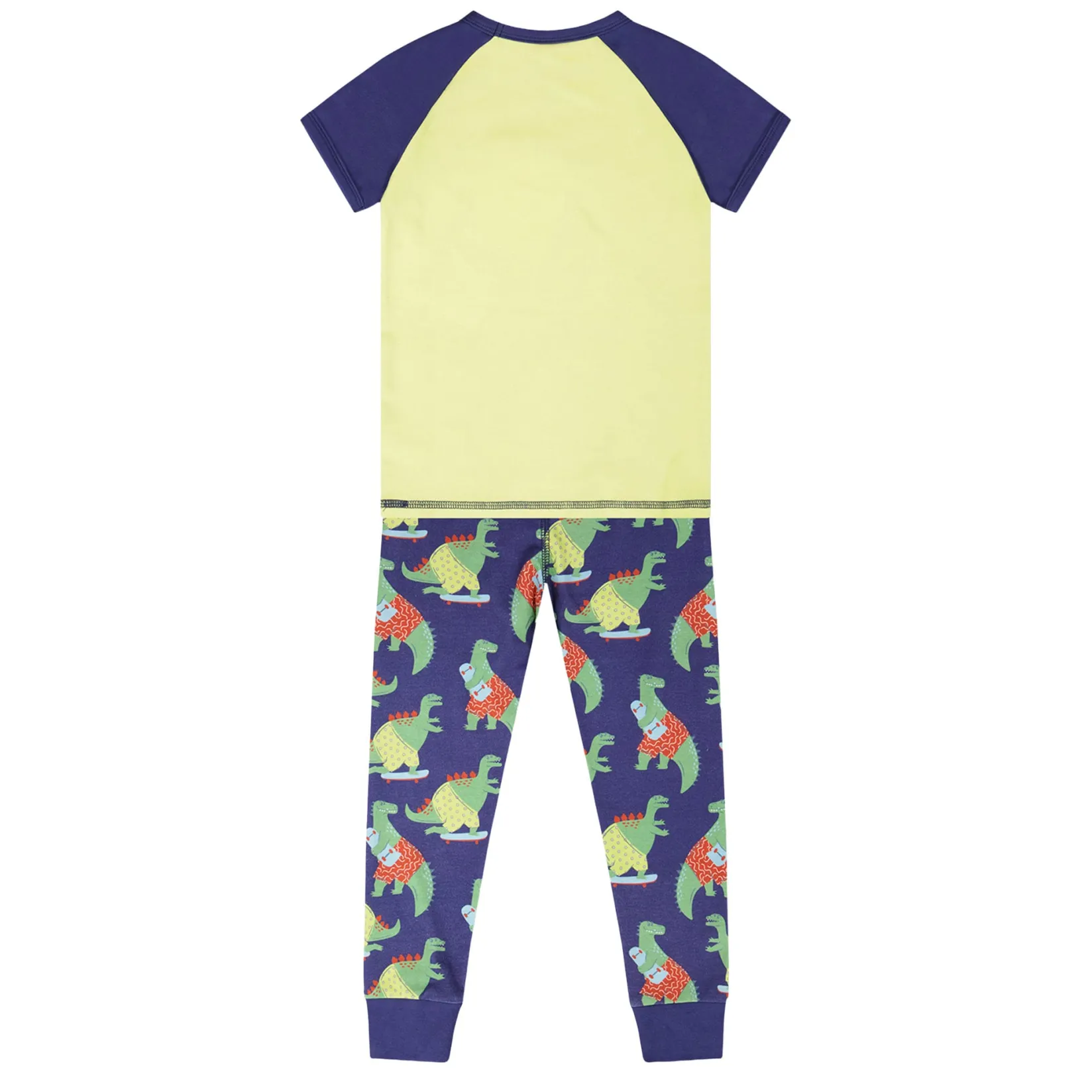 Pajamas & Bathrobes>Deux par Deux Skateboard Pajama Set 7-12 Lime