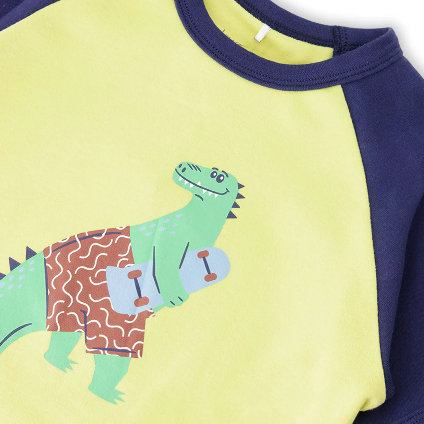 Pajamas & Bathrobes>Deux par Deux Skateboard Pajama Set 7-12 Lime