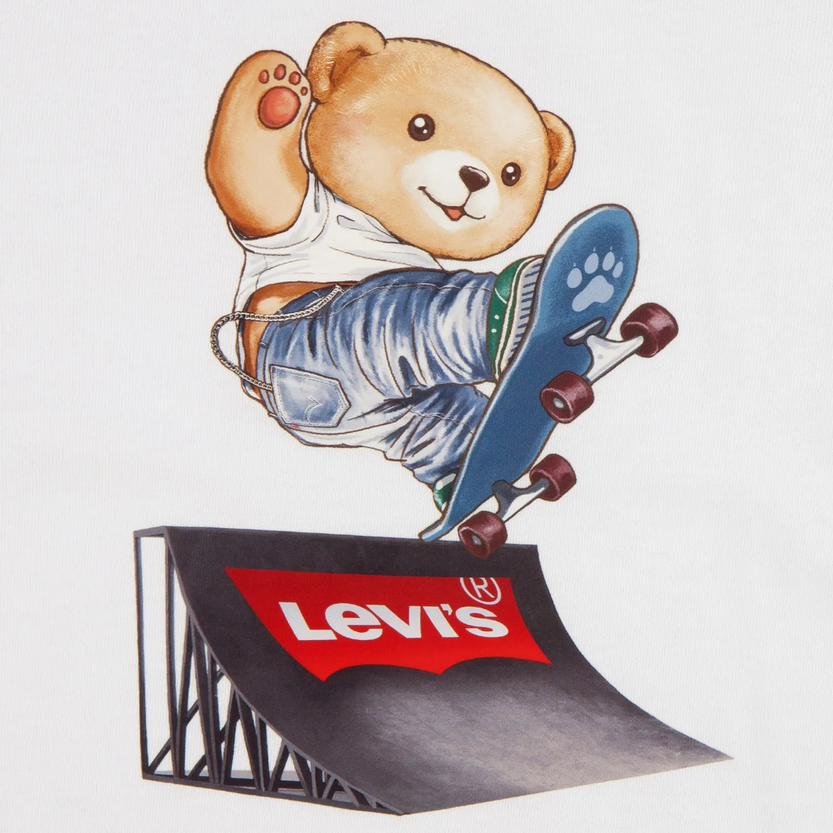 Outfit Sets>Levis Skater Tee & Denim Set 2-4t White