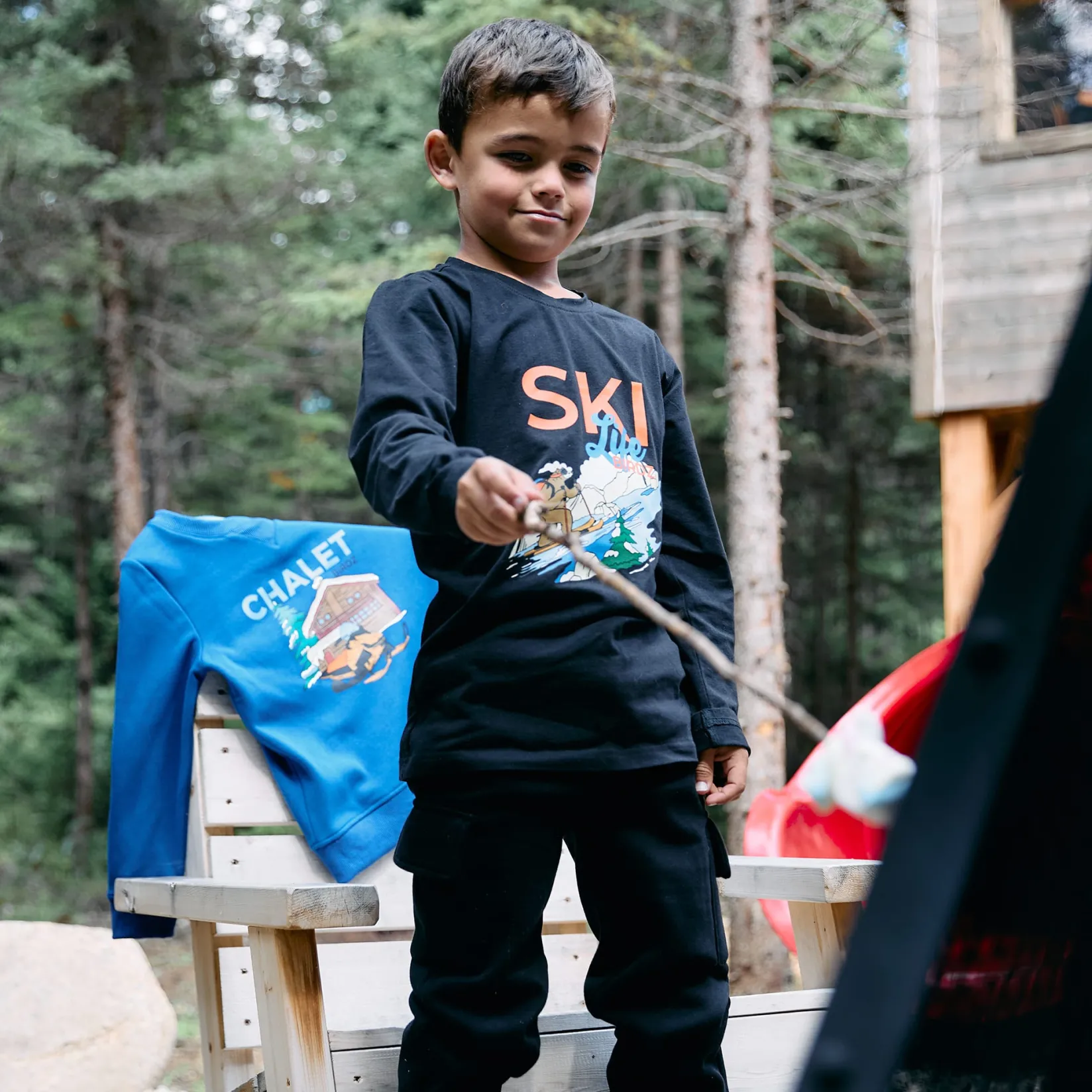 Tops>Birdz Ski Life Long Sleeve T-shirt 2-10 y Black