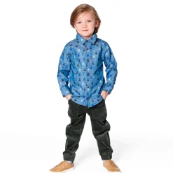 Tops>Deux par Deux Ski Trip Shirt 3-6 Blue