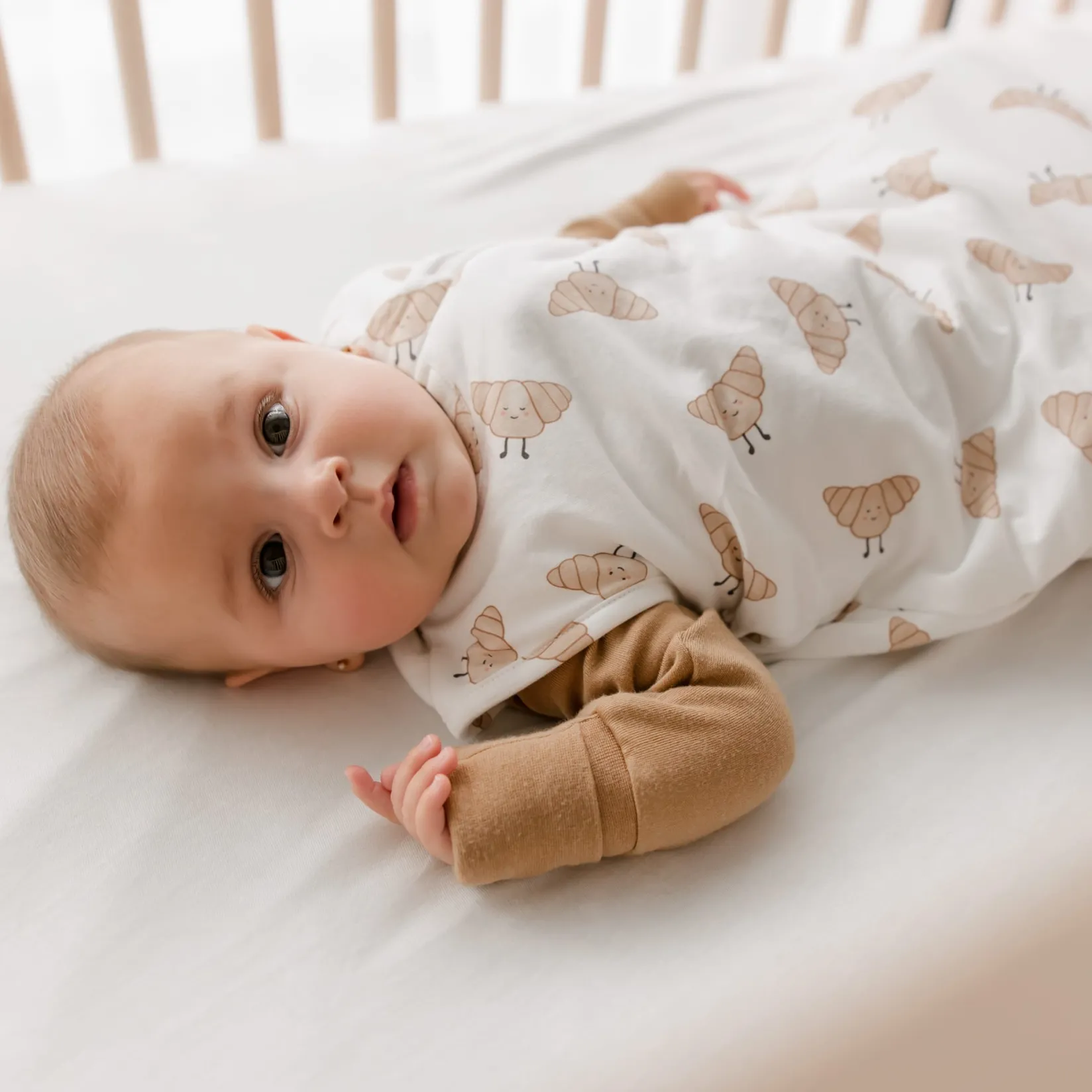 Sleep Bags|Pyjamas>Perlimpinpin Sleep Bag 0-36m Croissants Beige