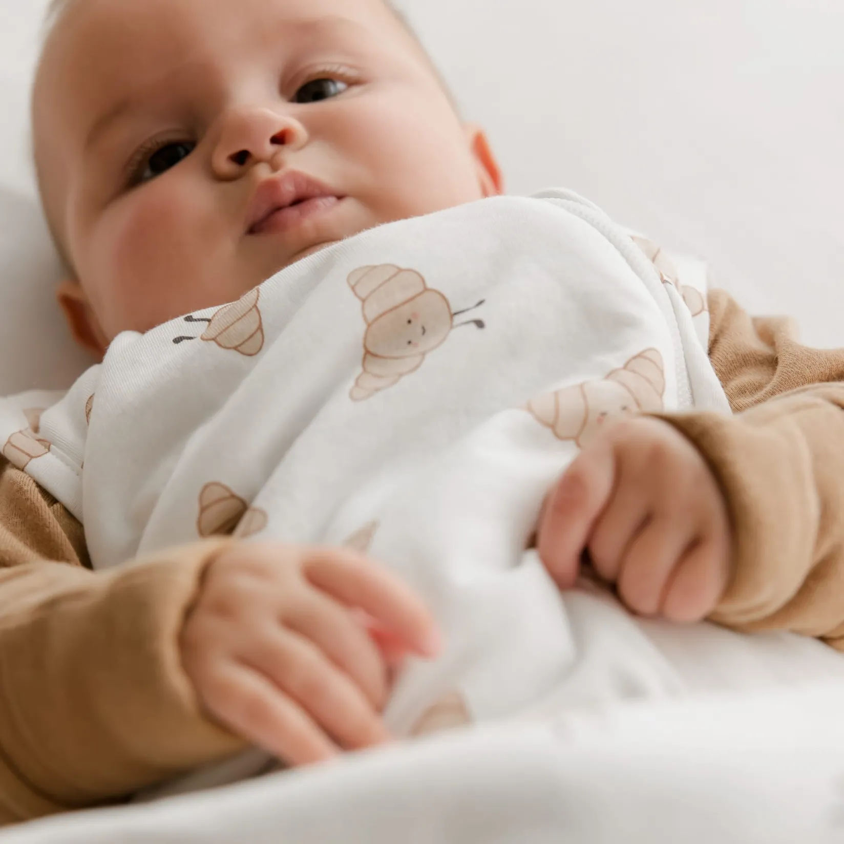 Sleep Bags|Pyjamas>Perlimpinpin Sleep Bag 0-36m Croissants Beige