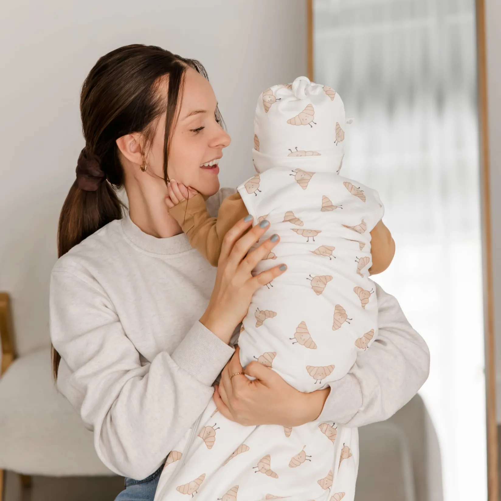 Sleep Bags|Pyjamas>Perlimpinpin Sleep Bag 0-36m Croissants Beige