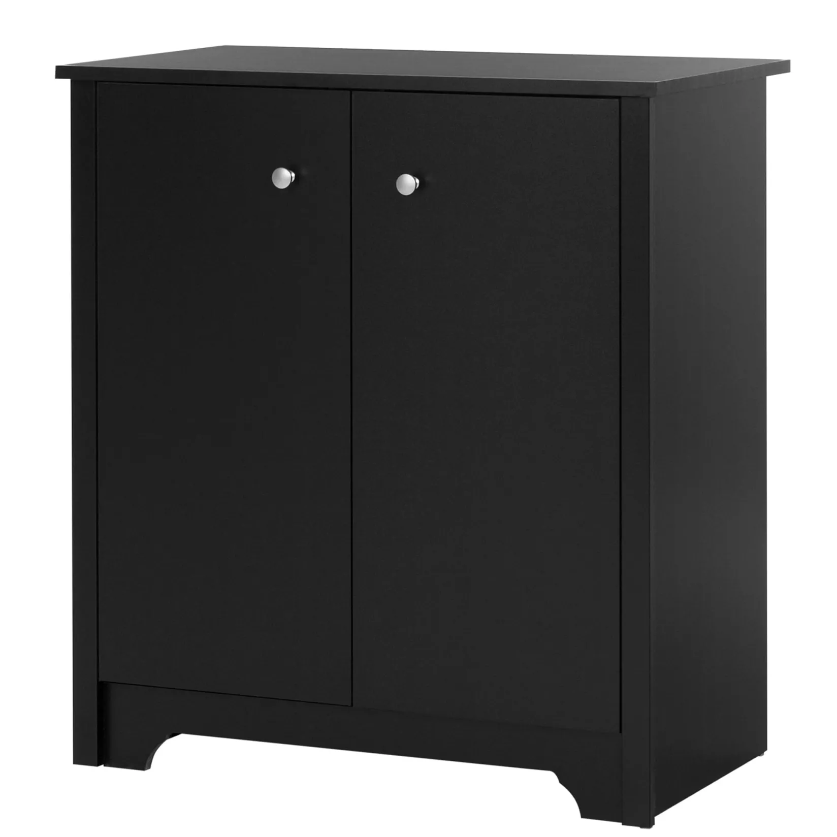 Small 2-Door Storage Cabinet - Vito Pure Black Storage Furniture