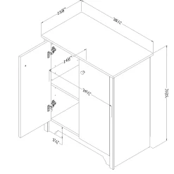 Small 2-Door Storage Cabinet - Vito Pure Black Storage Furniture