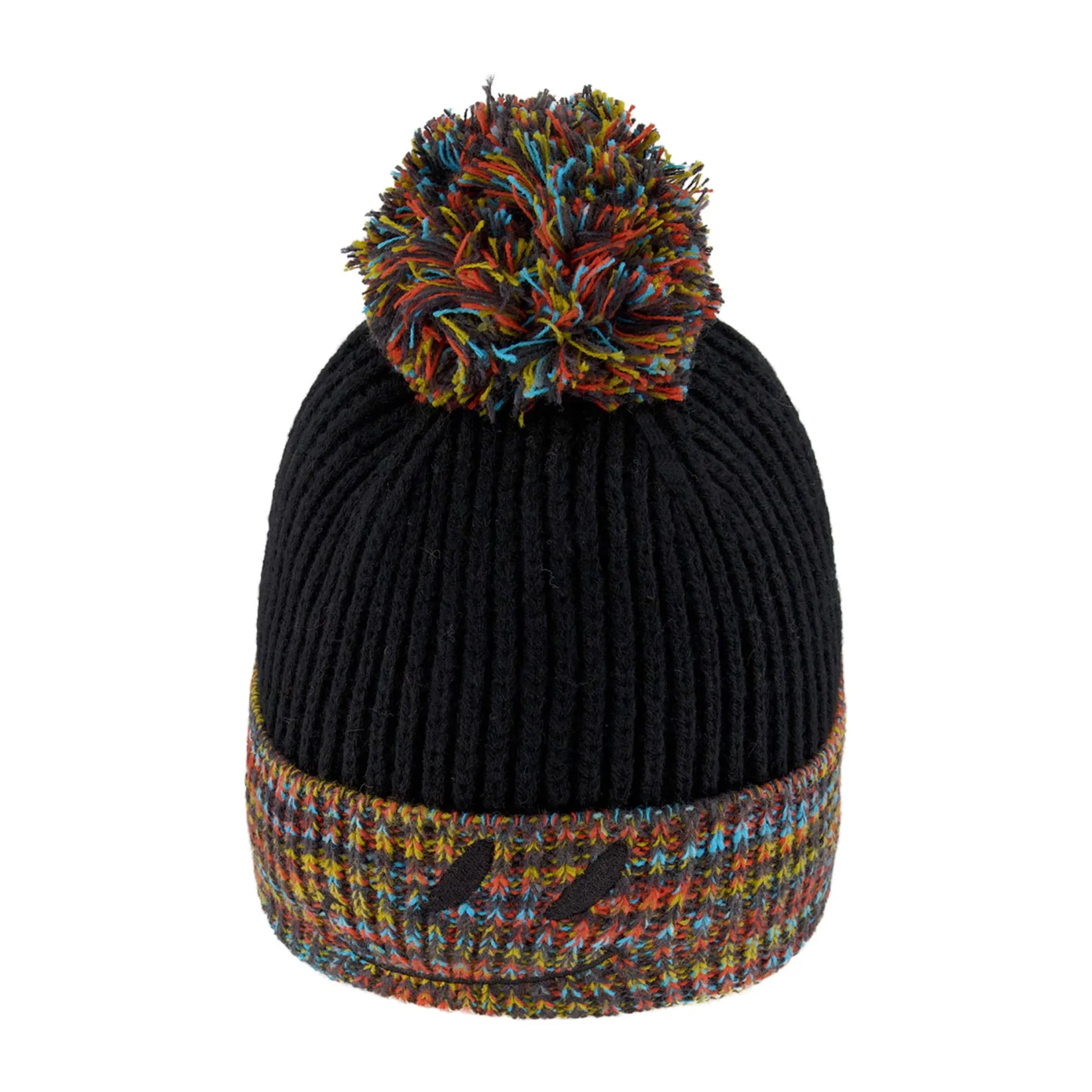 Beanies>Deux par Deux Smiley Knit Hat 2-14 Black