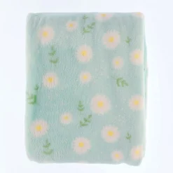 Blankets|Blankets>SAFDIE u0026 CO Soft Flannel Blankets Daisies - Blue