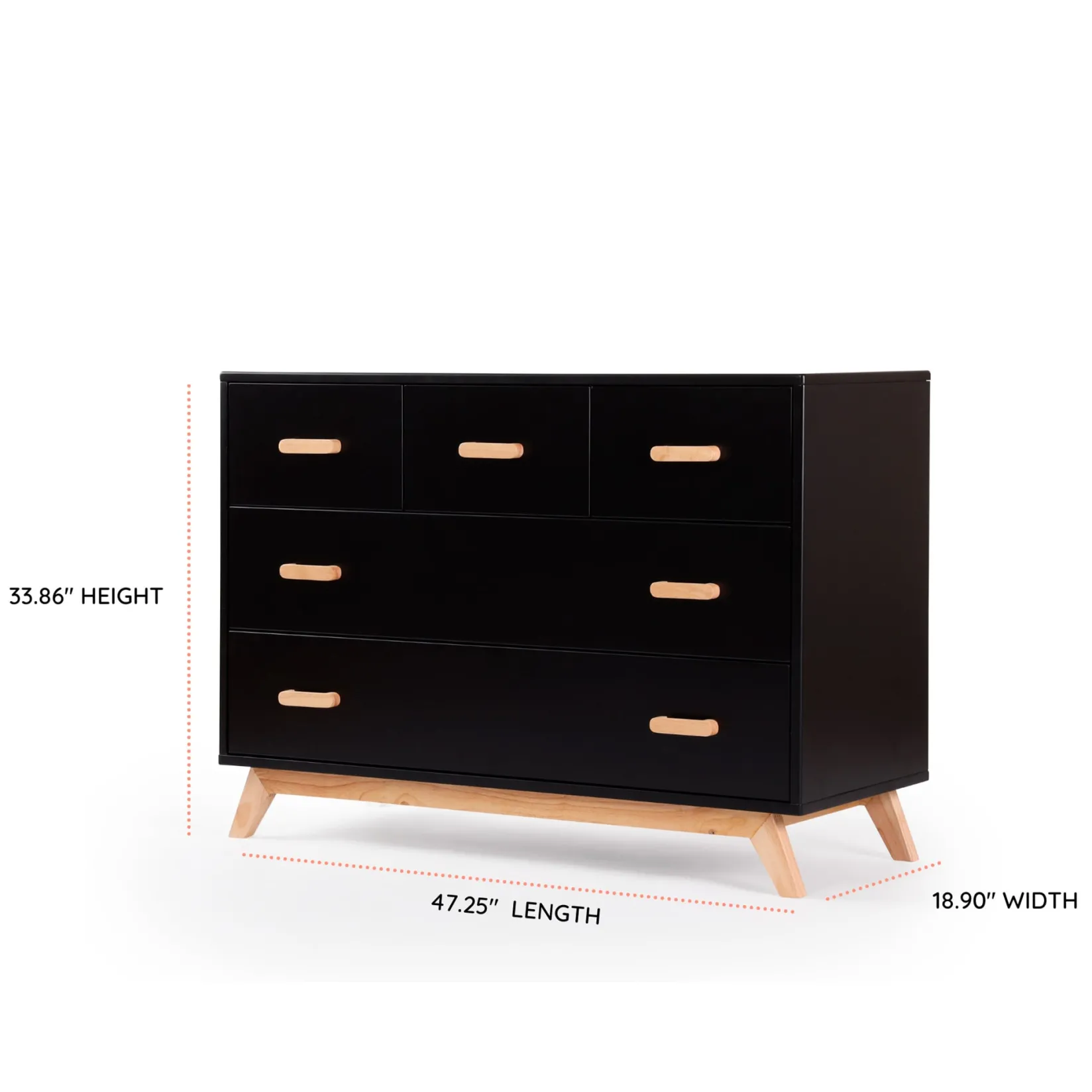 Best Soho 5-Drawer Dresser - Black / Natural Storage Furniture