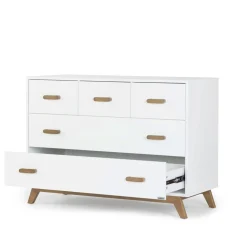 Discount Soho 5-Drawer Dresser - White / Walnut Storage Furniture