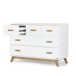 Discount Soho 5-Drawer Dresser - White / Walnut Storage Furniture