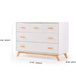 Best Soho 5-Drawer Dresser - White / Natural Storage Furniture