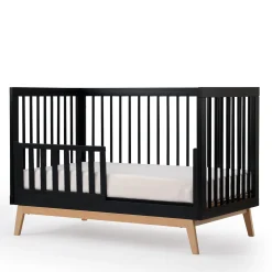 New Soho 3-in-1 Convertible Crib - Black / Natural Cribs & Mattresses|Cribs & Mattresses