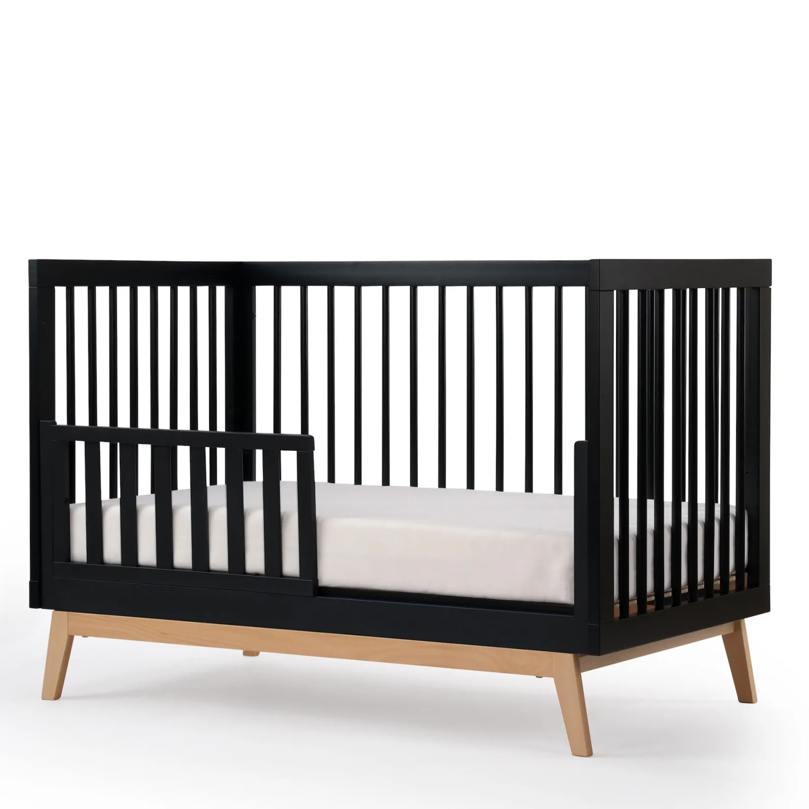 New Soho 3-in-1 Convertible Crib - Black / Natural Cribs & Mattresses|Cribs & Mattresses