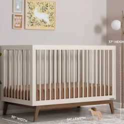 Cribs & Mattresses|Cribs & Mattresses>Dadada Baby Soho 3-in-1 Convertible Crib - Almond Milk / Walnut