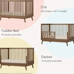Best Soho 3-In-1 Convertible Crib - Walnut Cribs & Mattresses|Cribs & Mattresses