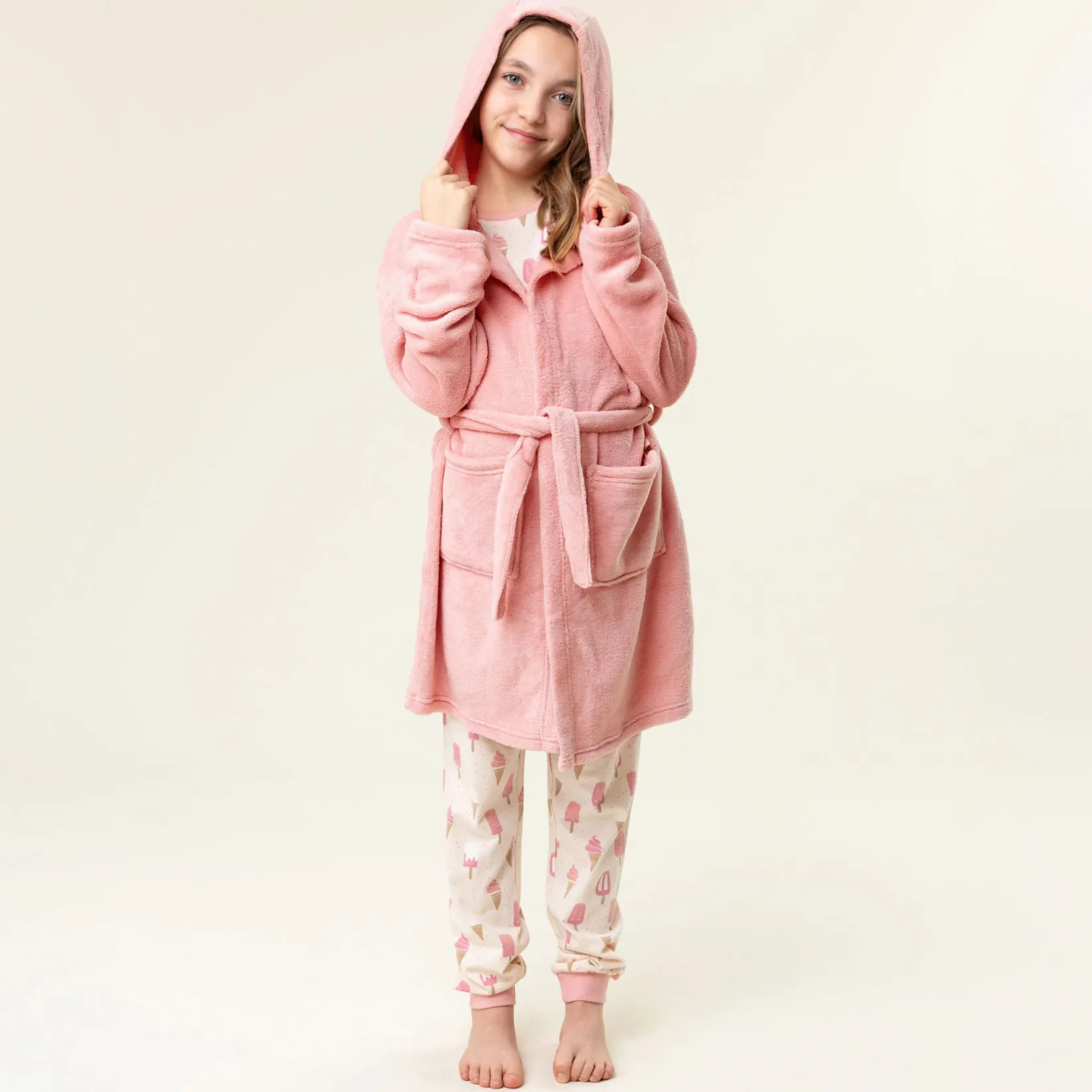 Pajamas & Bathrobes>Nano Solid Bathrobe 2-14y