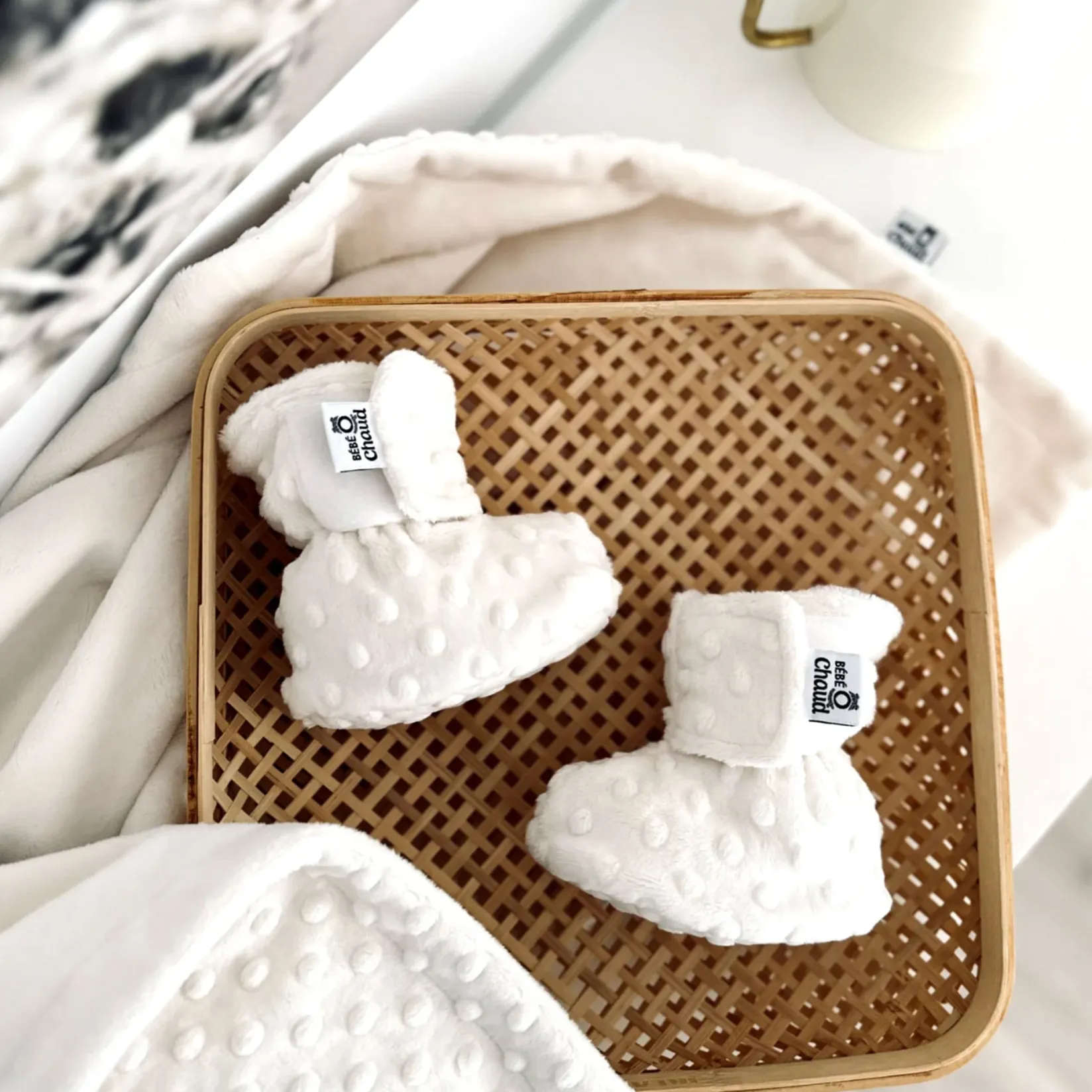 Slippers>Bebe O Chaud Solid Velux Slippers 6-24m