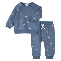 Outfit Sets>Firsts par Petit Lem Space Fleece Set 3-24m Blue