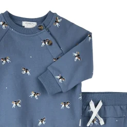 Outfit Sets>Firsts par Petit Lem Space Fleece Set 3-24m Blue