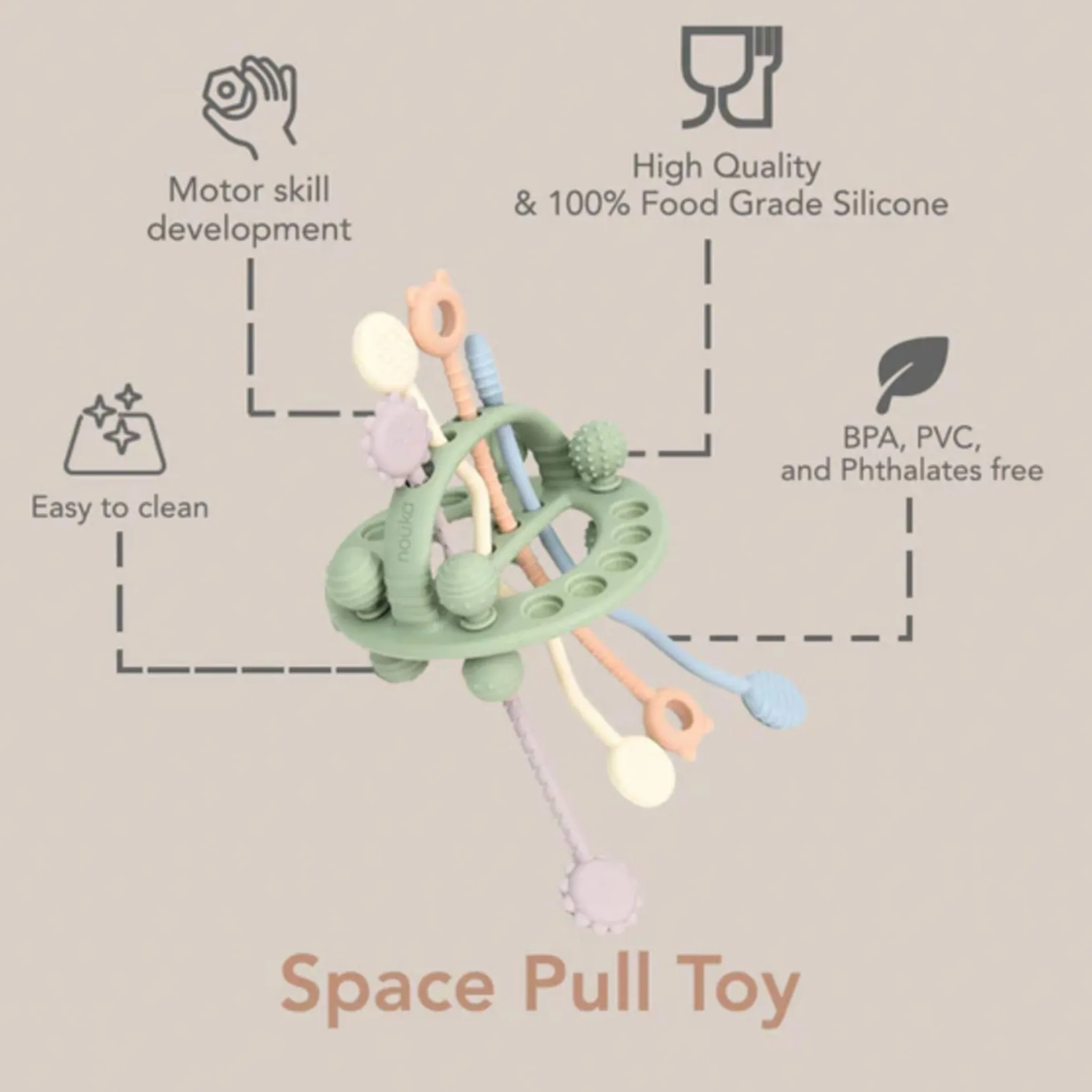 Developmental Toys>Nouka Space Pull Toy - Light Spring