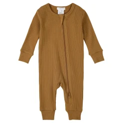 Pajamas|Pyjamas>Firsts par Petit Lem Space Ribbed Pajamas 0-12m Ocher