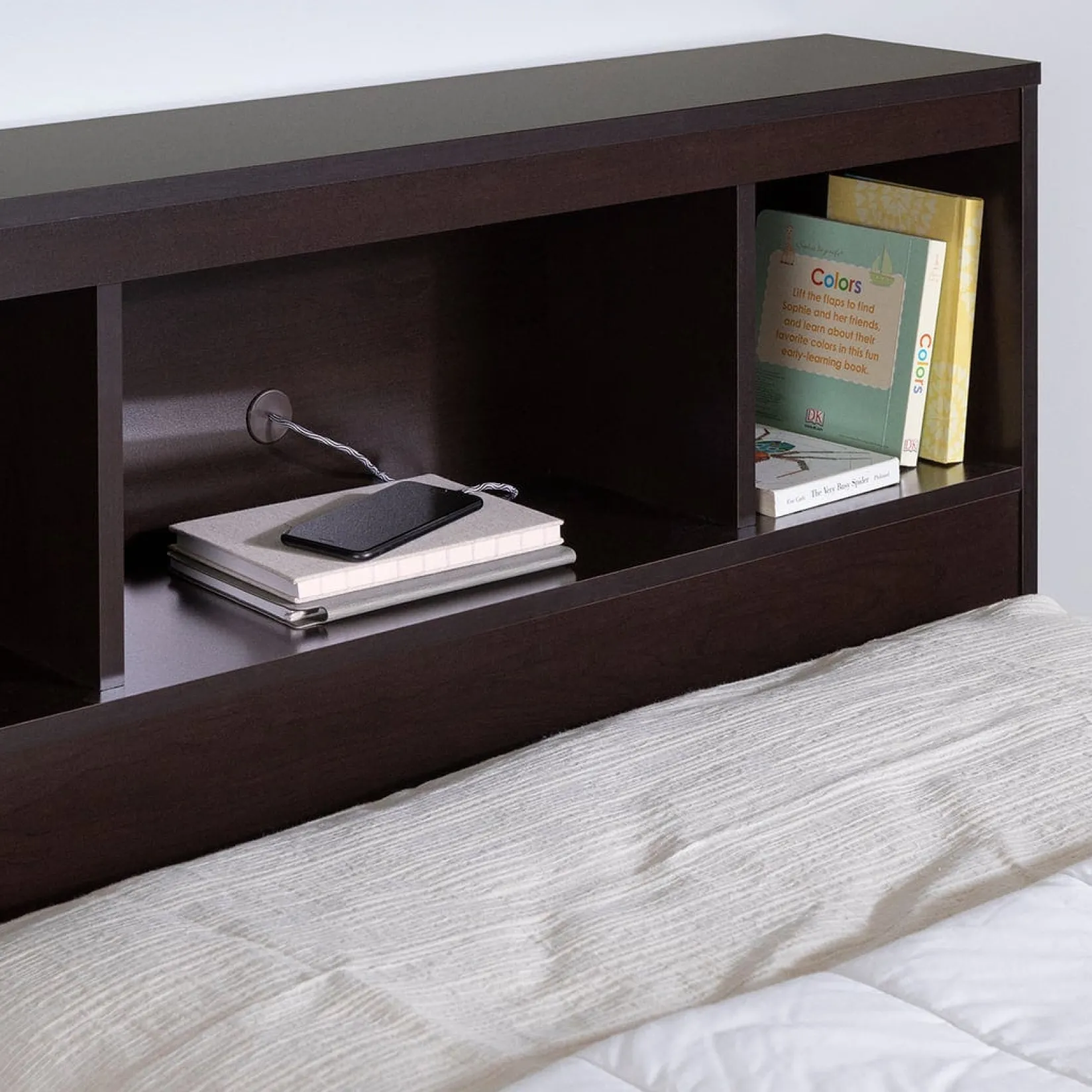 Twin, Full & Queen Beds>South Shore Spark Twin Bookcase Headboard - Chocolate